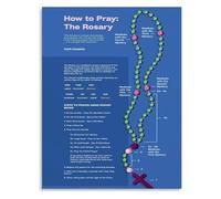 SSOPTMCB Catholic Rosary Prayer Poster Illustrated Guide and Sacred Art for Prayer Room Decor(Framed,12x18inch(30x45cm))