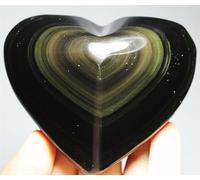 SSOPTMCB Cats Eye Obsidian Quartz Crystal Heart Shape (Size : About 5cm) Gemstone Stone