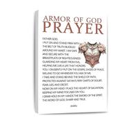 SSOPTMCB Christian Armor of God Wall Decor - Inspirational Scripture Canvas Art Print, Spiritual Warfare Quote for Living Room, Bedroom, Prayer Room (Unframed,08x12inch(20x30cm))