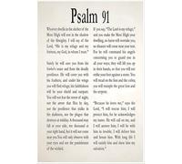 SSOPTMCB Christian Canvas Wall Art, Psalm 91 Scripture Print He Who Dwells In The Secret Place, Inspirational Home and Office Decor(Unframed,12x18inch(30x45cm))