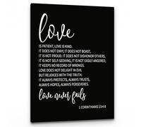 SSOPTMCB Christian Wedding Gift Idea, Love is Patient Love is Kind Framed Canvas, 1 Corinthians 13:4-8 Wall-Art for Home, Church & Office Decor(Unframed,16x24inch(40x60cm))