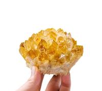 SSOPTMCB Citrine Cluster Quartz Crystal Gemstone Geode Crystals Rock Enery Decoration Ornaments, 400-500g Gemstone Stone