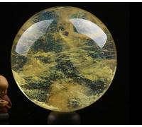 SSOPTMCB Citrine Crystal Sphere Ball, Feng Shui Transparent Quartz with Holder for Wealth and Protect The House, ball-22cm Gemstone Stone