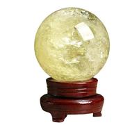 SSOPTMCB Citrine Crystal Sphere Ball for Home Office Polished Stone with Stand Yellow Decor for Wealth,160mm Gemstone Stone