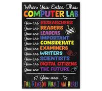 SSOPTMCB Computer Science Classroom Poster Welcome to the with Rules Shortcuts Sign for Technology Teacher Supplies Decor Bulletin Board Print(Framed,08x12inch(20x30cm))