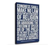 SSOPTMCB Constitution First Amendment Bill of Rights Art Poster Modern Wall-Art Home Office Decor Painting American History Decor(Framed,08x12inch(20x30cm))