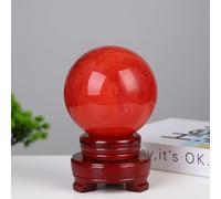 SSOPTMCB Crystal Ball Ornament with a Base for Home and Parties Decoration,Red,60mm Gemstone Stone