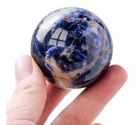 SSOPTMCB Crystal Ball Ornament with Wooden Stand for, Sphere Polished Gemstone Balls for Home Decoration,60~65mm Gemstone Stone