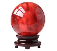 SSOPTMCB Crystal Ball Photography Sphere Display Stand Glass Ornaments Stands Round Office Antique Red,Red-14cm Gemstone Stone