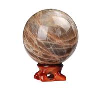 SSOPTMCB Crystal Ball Yellow Moonstone Raw Stone Ornaments Home Porch Desktop Decoration Halloween,70~80mm Gemstone Stone