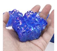 SSOPTMCB Crystal Cluster Geode, Titanium Coated Blue Quartz,Sapphire Small Crystals for Home Decoration,3~5cm Gemstone Stone