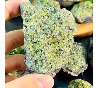 SSOPTMCB Crystal Cluster Olive Green Ore Fish Tank Landscaping Stone Home Desktop Decoration,100~150g Gemstone Stone