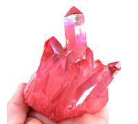 SSOPTMCB Crystal Cluster Titanium Coated Rock Raw Quartz Crystals Drusy Geode Gemstone for Home Decor Gift,600g Gemstone Stone