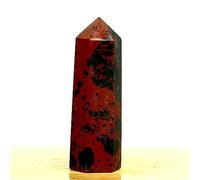 SSOPTMCB Crystal Dot Red Obsidian Hexagonal Column Quartz Obelisk Tower Residence Decoration Gift Ornaments (Size : 1400-1500g) Gemstone Stone