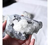 SSOPTMCB Crystal Fluorite Calcite Cluster Teaching Science Ornaments Stone Home Desktop Display,300~400g Gemstone Stone