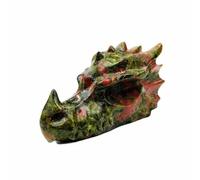 SSOPTMCB Crystal Male Dragon Skulls Head Sculpture Stones Ornaments for Collection Home Decor Gifts Gemstone Stone