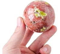 SSOPTMCB Crystal Peach Blossom Ball Sphere Balls for Witchcraft and Decorative Ornaments - Crystals and Stones Beginners,4.5~5cm Gemstone Stone