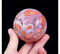 SSOPTMCB Crystal Purple Cherry Agate Cave Ball Ornaments demagnetization Purification Open Smile,50~55mm Gemstone Stone