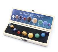SSOPTMCB Crystal Sphere Ball, 9 Planets Solar System Desk Decor, Gemstones Universe Model Creative Gift Home Office Gemstone Stone