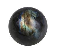 SSOPTMCB Crystal Sphere Ball Labradorite Gem Stone Home Decoration Feng Shui Gemstone + Wooden Stand,2.8"(7cm) Gemstone Stone