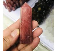 SSOPTMCB Crystal Strawberry Gold Wand Tower Single Point Square Ornament (Size : 1pc) Gemstone Stone