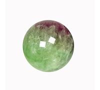SSOPTMCB Crystal Watermelon Fluorite Ball Ornaments Raw Stone Transparent Polished Craft Decoration,Brass,60mm Gemstone Stone
