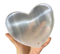 SSOPTMCB Cuenco de Cristal selenita marroquí con Forma corazón, 7-8 cm, for decoración habitación Gemstone Stone