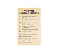 SSOPTMCB Decalogue Ten Commandments Canvas Print, Bible Verse Wall Art, Classic Religious Decor for Living Room, Study(Unframed,12x18inch(30x45cm))
