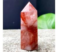 SSOPTMCB Decorative Ornaments Red Glue Flower Crystal Single Tip Point Wand Column Obelisk (Size : 700-800g) Gemstone Stone