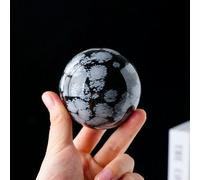 SSOPTMCB Decorative Ornaments Snowflake Obsidian Sphere Ball Crystal Stone Home Decor (Size : 700-750g) Gemstone Stone