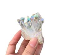 SSOPTMCB Decorative Ornaments White Flame Halo Quartz Crystal Cluster Home Decoration Ornament Gemstone Stone