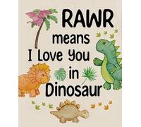 SSOPTMCB Dinosaur Wall Decor, Rawr Means I Love You in Dinosaur, Funny Inspirational Quote for Toddler Boy Room, Nursery, Playroom and School Classroom(Framed,12x18inch(30x45cm))