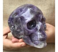 SSOPTMCB Dreamy Amethyst Crystal Skull Gift Room Decoration Home Decor(1000-1100g) Gemstone Stone