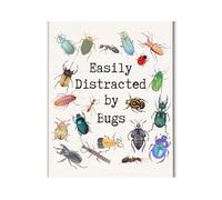 SSOPTMCB “Easily Distracted by Bugs” Cute Insect Wall Art - Whimsical Bug Poster for Kids Room, Nursery, Playroom - Nature & Cottagecore Room Decor (Framed,16x24inch(40x60cm))