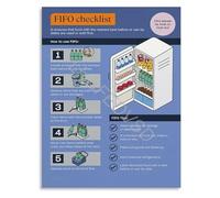 SSOPTMCB Educational FIFO Poster Food Storage Checklist First In First Out Guide Canvas Wall-Art for Kitchen and Food Service(Framed,16x24inch(40x60cm))