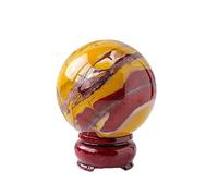 SSOPTMCB Eggs Yolk Quartz Ball Sphere Gemstone - Hand Carved Crystal Decorative with Wooden Stand Spiritual Cleansing Metaphysical Gift,Egg ball-50~55mm Gemstone Stone