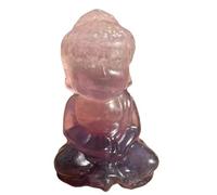 SSOPTMCB Estatua de Cabeza Buda Tallada con Cristales fluorita púrpura 6 cm for decoración del hogar, Regalo Gemstone Stone
