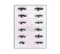 SSOPTMCB Eyelash Extension Training Poster Lash Style Chart Canvas Wall-Art for Beauty Studio Decor Lash Artist Room Technique Guide(Framed,08x12inch(20x30cm))