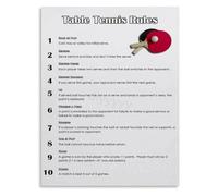 SSOPTMCB Family Game Night Essential Vintage Chalkboard Ping Pong Rules Canvas For Recreation Room And Fun Home Office Decor(Unframed,12x18inch(30x45cm))