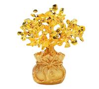 SSOPTMCB Feng Shui Citrine Quartz Crystal Money Tree Bonsai Style Decoration for Luck and Wealth Gemstone Stone
