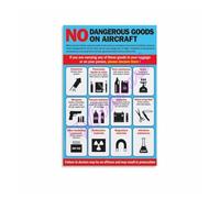 SSOPTMCB Flight Instruction Poster Forbidden Objects on Plane Canvas Painting for Travel Theme Room Decor(Unframed,08x12inch(20x30cm))