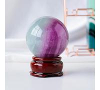 SSOPTMCB Fluorite Crystal Ball with Stand Sphere Balls for Witchcraft and Decorative,Purple,50~60mm Gemstone Stone