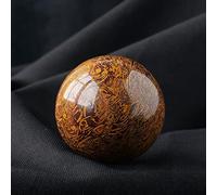 SSOPTMCB Fluorite Rough Stone Crystal Ball Rainbow for Decoration or Magic,Gold Silk Jade-5cm Gemstone Stone