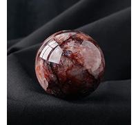 SSOPTMCB Fluorite Rough Stone Crystal Ball Rainbow for Decoration or Magic,Red Gum Flower-5cm Gemstone Stone