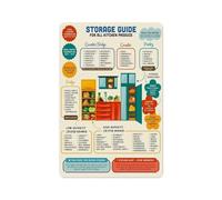 SSOPTMCB Food Storage at a Glance, Fridge Stockpile & Hygiene Rules Poster, Color-Coded Reference Chart(Framed,16x24inch(40x60cm))