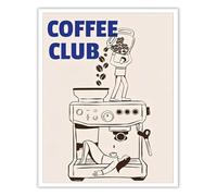 SSOPTMCB Funny Abstract Coffee Art, Espresso Machine Poster for Kitchen, Coffee Station & Dining Room(Framed,16x24inch(40x60cm))