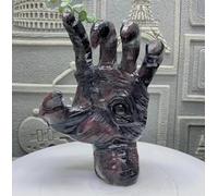 SSOPTMCB Garnet Quartz Carved Hand Skull Crystal Home Decoration Gift Decor Gemstone Stone