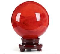 SSOPTMCB Gemstones Red Crystal Sphere Ball with Stand Stones Crystals Home Decoration Crafts,Diameter 5.5" Gemstone Stone