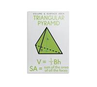 SSOPTMCB Geometry Educational Poster Set, Triangular Pyramid & 3D Shapes Formulas, Volume & Area Chart, Math Classroom Teacher Supplies(Unframed,12x18inch(30x45cm))