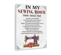 SSOPTMCB Gift for Sewing Lovers - In My Sewing Room Retro Wall-Art Sign, Vintage Hanging Decor for Craft Room Quilting Studio Hobby Corner(Framed,16x24inch(40x60cm))